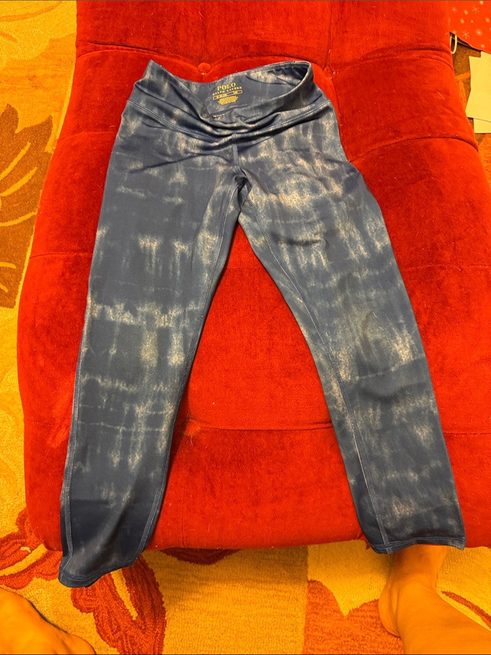 Polo by Ralph Lauren Girls' Navy Tie-Dye Leggings